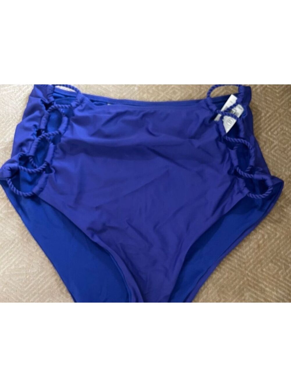 Aerie Women's High Waist Bikini Bottoms, Blue, Size L